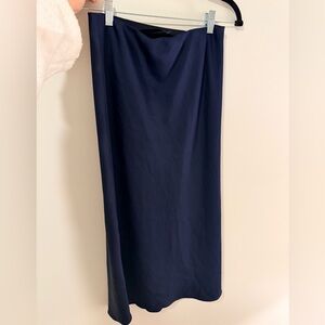 Jenni Kayne Navy Midi silk skirt